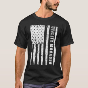 Fourth of July  for Men American Flag utility mana T-Shirt