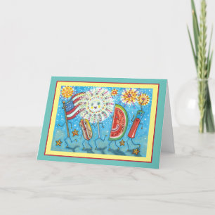 FOURTH OF JULY GANG, PARADE & FIREWORKS HOLIDAY CARD