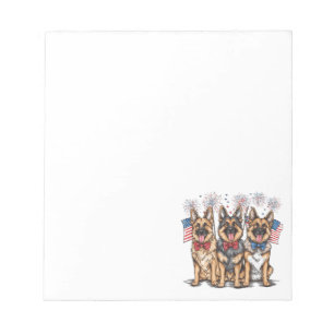 Fourth Of July German Shepherd Dogs Notepad