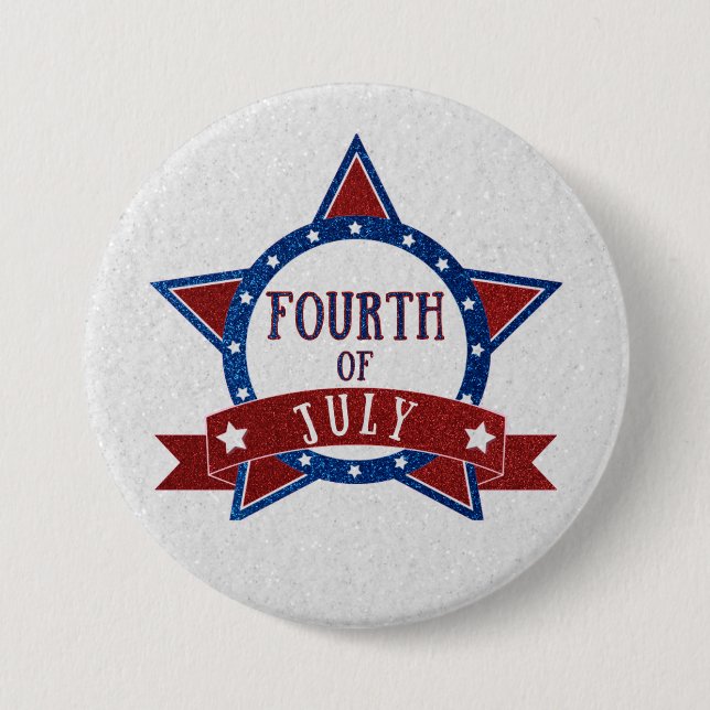 Fourth Of July Glitter Button (Front)