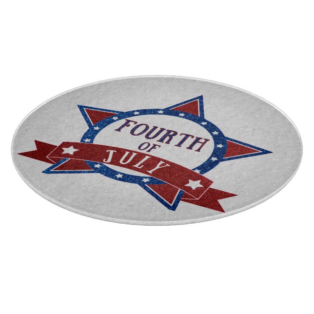 Fourth Of July Glitter Cutting Board (Corner)