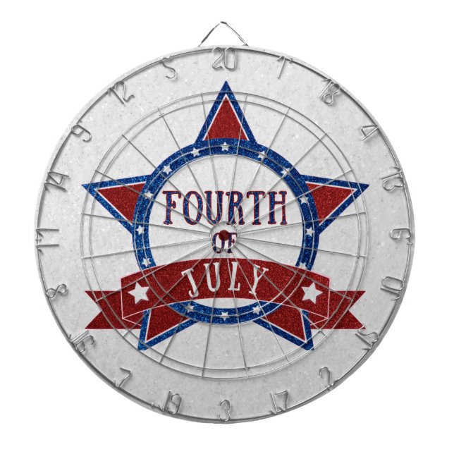 Fourth Of July Glitter Dart Board (Front)