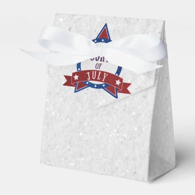 Fourth Of July Glitter Favor Boxes (Front Side)