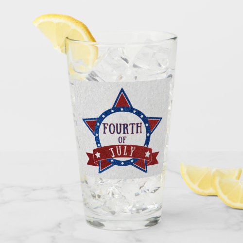 Fourth Of July Glitter Glass