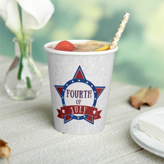 Fourth Of July Glitter Paper Cups (Insitu)
