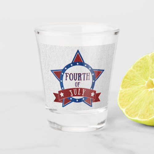 Fourth Of July Glitter Shot Glass