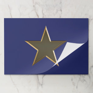 Fourth of July gold blue star paper placemats