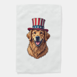 Fourth of July Golden Retriever Vintage Shirt 4 Garden Flag