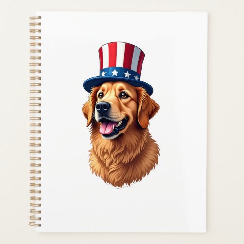 Fourth of July Golden Retriever Vintage Shirt Planner