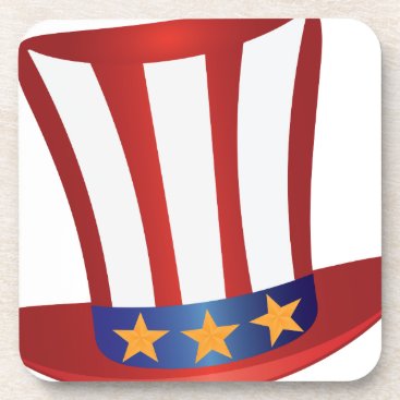 Fourth of July Hat Gold Stars Illustration Coaster Fourth of July Hat Gold Stars Illustration Coaster