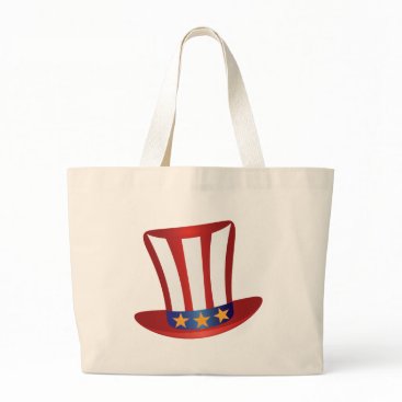 Fourth of July Hat Gold Stars Illustration Large Tote Bag Fourth of July Hat Gold Stars Illustration Large Tote Bag