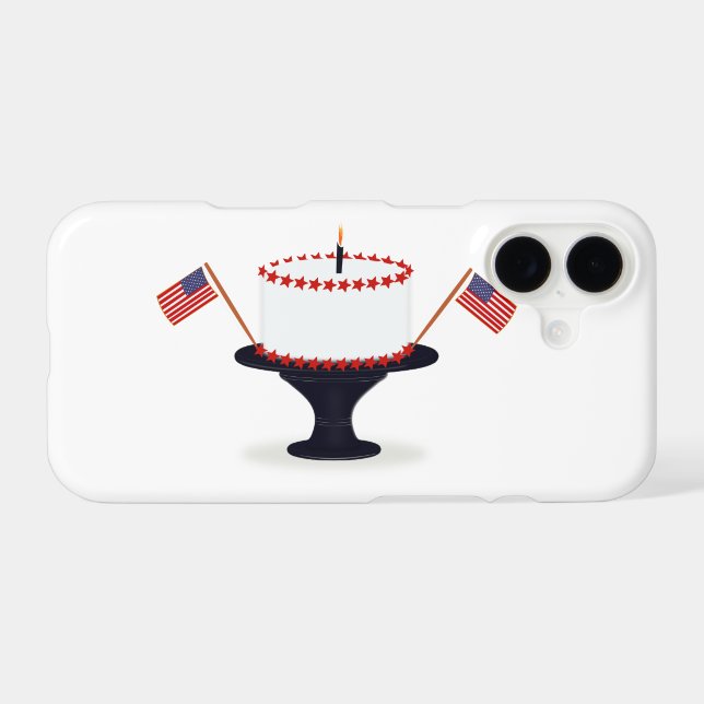 Fourth of July Holiday Birthday Cake Case-Mate iPhone Case (Back (Horizontal))