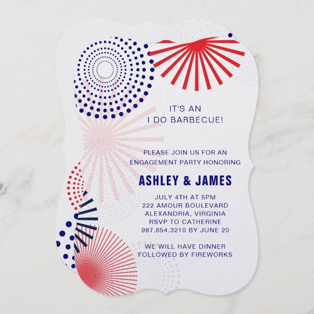 Fourth of July I Do Barbecue Engagement Invitation (Front/Back)