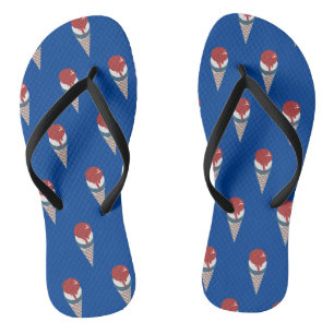 Fourth of July Ice Cream Cone Pattern Flip Flops