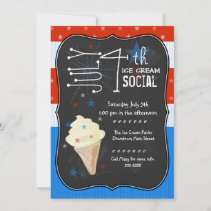 Fourth of July Ice Cream Social Invitation