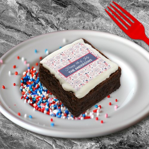 Fourth of July Independence Day BBQ Celebration Brownie