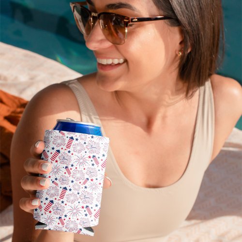 Fourth of July Independence Day BBQ Celebration Can Cooler