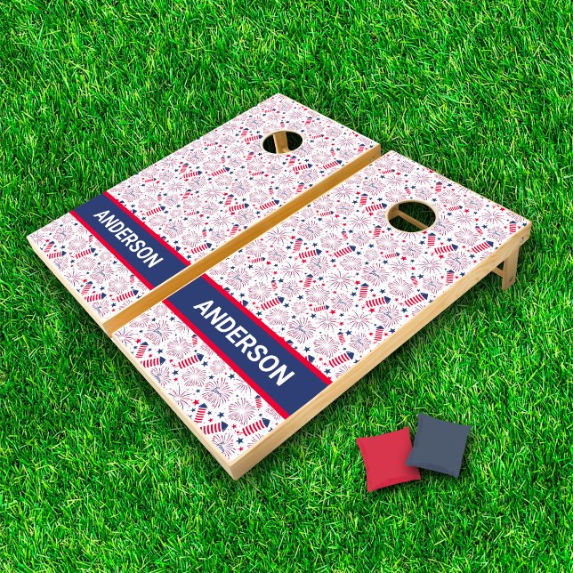 Fourth of July Independence Day BBQ Celebration Cornhole Set (Creator Uploaded)