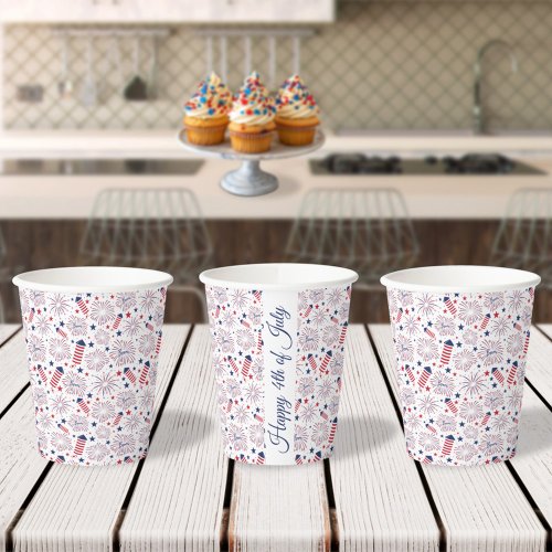 Fourth of July Independence Day BBQ Celebration Paper Cups