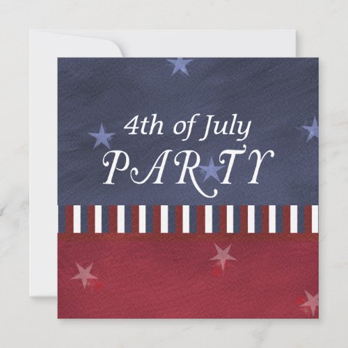 Fourth of July Independence Day Square Custom Invitation