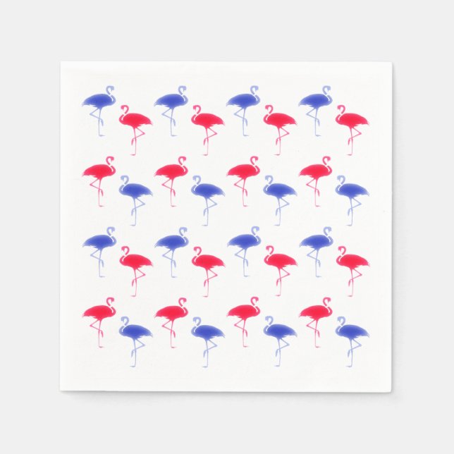 Fourth of July Independence Day Flamingos Napkins (Front)