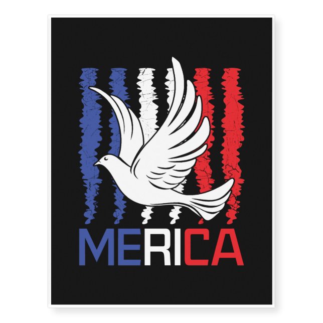 Fourth of July Independence Day Temporary Tattoos (Front)