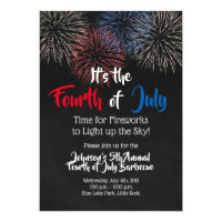 Fourth of July Invitation Fireworks