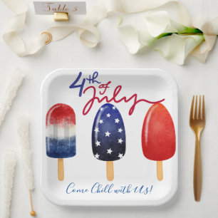 Fourth of July - July 4th Chill with Us Paper Plates