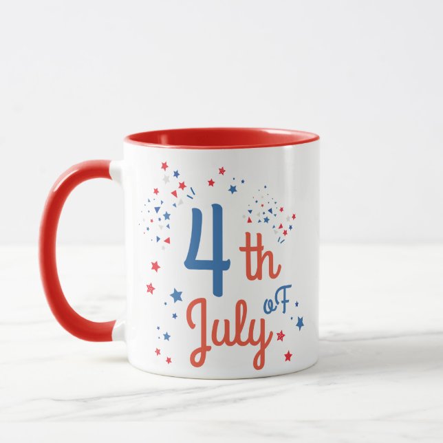 Fourth of July July 4th Mug Customized name Mug (Left)