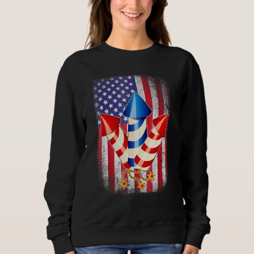 Fourth Of July Just Here To Bang American Flag Ret Sweatshirt
