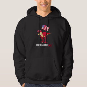 Fourth Of July Kids Cute T Rex Dinosaur American F Hoodie