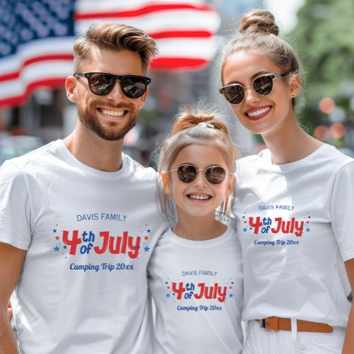 Fourth of July Matching Family Red White Blue T_Shirt