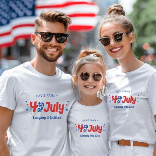 Fourth of July Matching Family Red White Blue T_Shirt