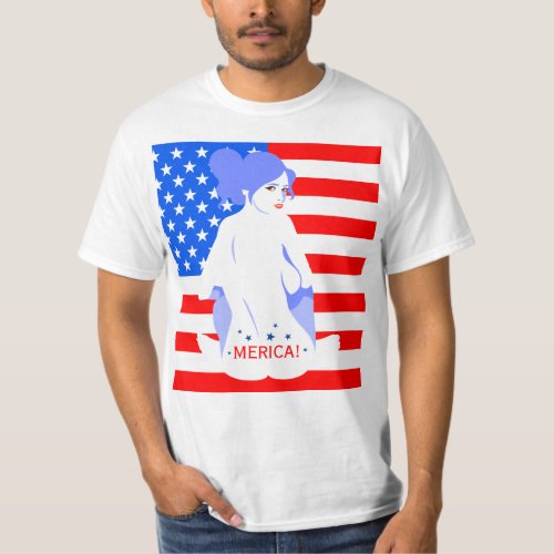 Fourth of July MERICA Tramp Stamp T_shirt