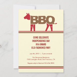Fourth of July Modern BBQ Invitation