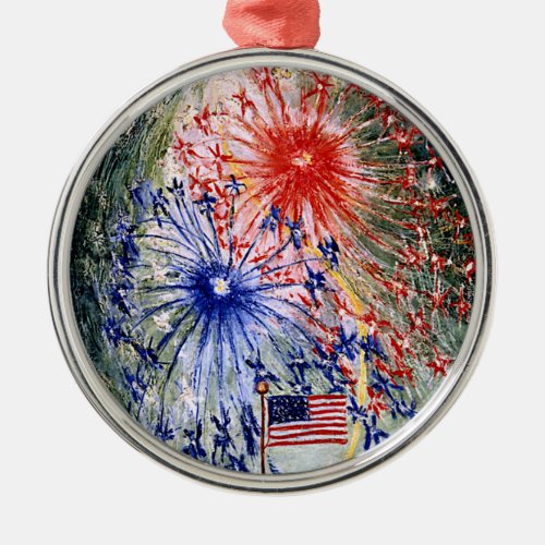 Fourth of July Number 1 fine art painting Metal Ornament