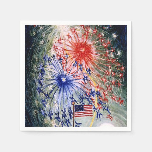 Fourth of July Number 1 fine art painting  Napkins