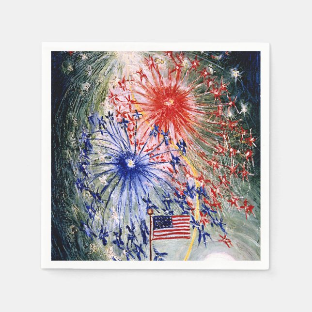 Fourth of July, Number 1, fine art painting  Napkins (Front)