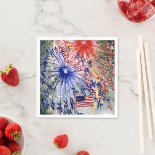 Fourth of July, Number 1, fine art painting Napkins