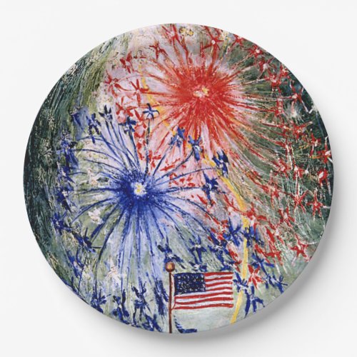Fourth of July Number 1 fine art painting Paper Plates