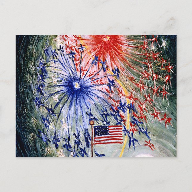Fourth of July, Number 1, fine art painting Postcard (Front)