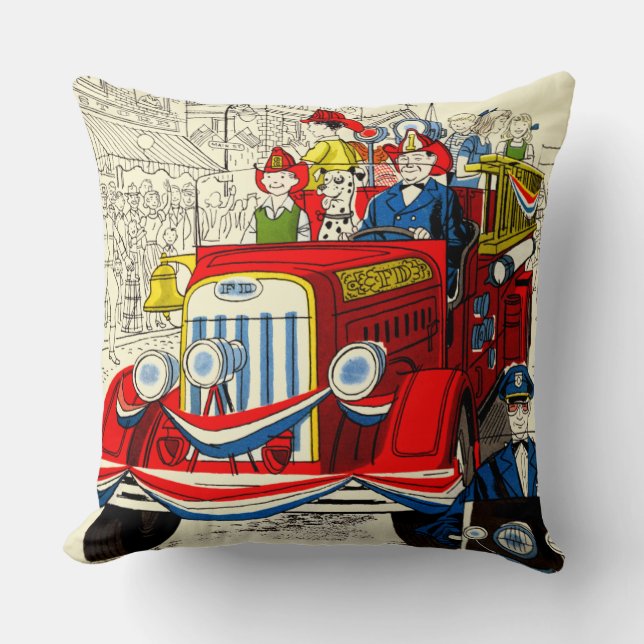 Fourth of July Parade Throw Pillow (Front)
