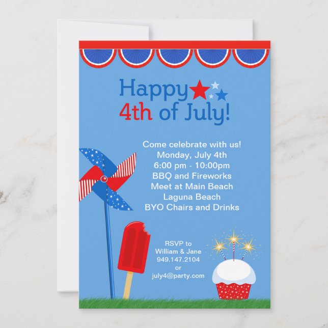 Fourth of July Party Invitation (Front)
