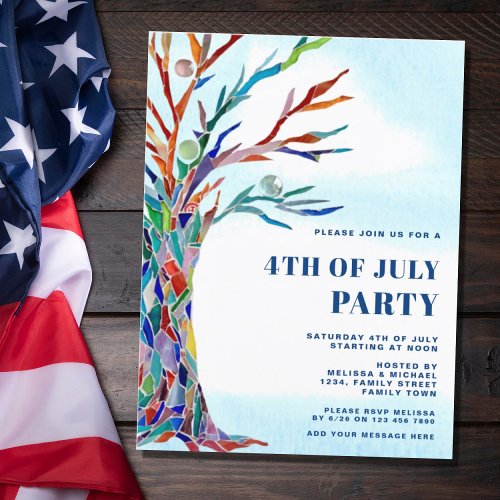 Fourth of July Party Invitation Postcard