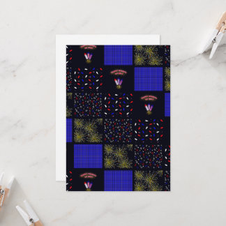 Fourth of July Patchwork Pattern - July 4th Invitation