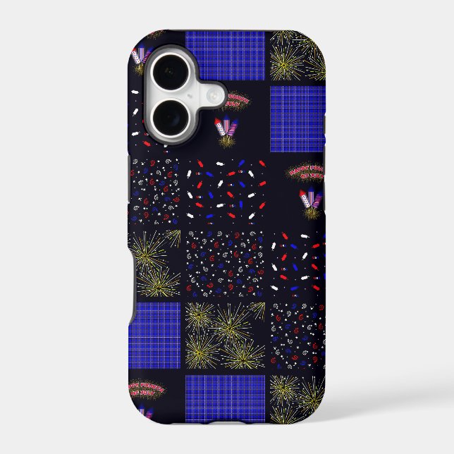 Fourth of July Patchwork Pattern - July 4th Iphone Case (Back)
