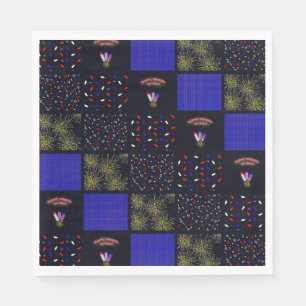 Fourth of July Patchwork Pattern - July 4th Napkins