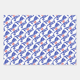 Fourth of July Patriotic Stars Stripes Smile Wrapping Paper Sheets