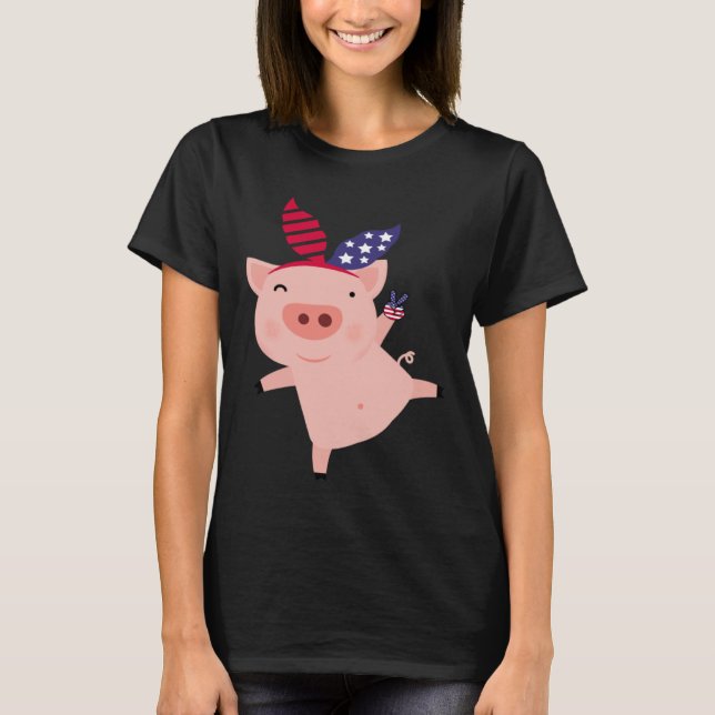 Fourth of July Pig T-Shirt (Front)
