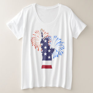 Fourth of July Plus Size t-shirt with Statue